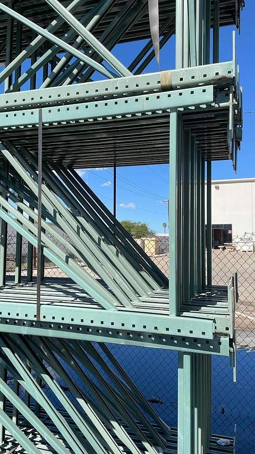 Used 22FT BY 42IN TEARDROP UPRIGHTS FOR PALLET RACKING