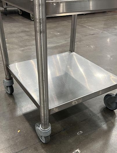 Used STAINLESS SMALL TABLE WITH BLOCK TOP