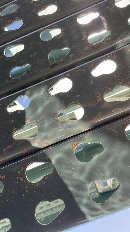 Used 22FT BY 42IN TEARDROP UPRIGHTS FOR PALLET RACKING