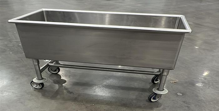 Used STANLESS STEEL MEAT DEPT TUB WITH CASTERS