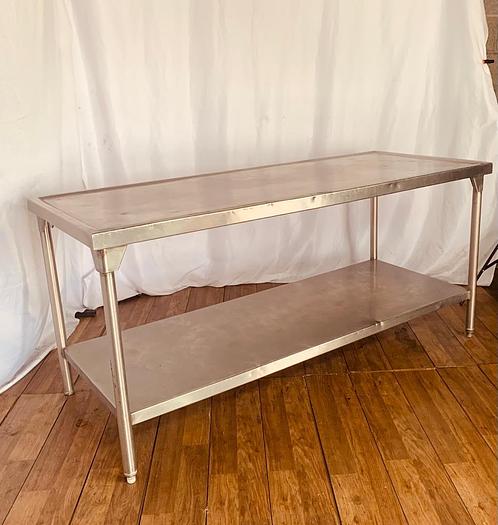 Used STAINLESS STEEL EQUPMENT TABLE WITH UNDER SHELF !