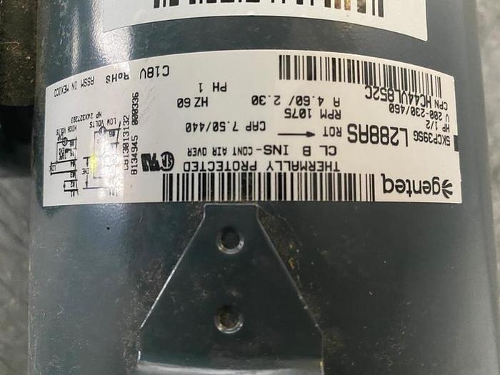 Used GENTEQ MOTOR 1/2 HP; 1 PH; 1075 RPMS; 5KCP39SGL288AS !