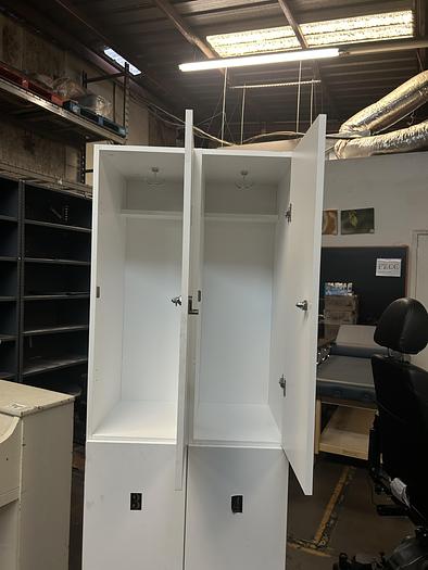Used 4  DOOR LOCKER WOODEN WARDROBE CABINET !