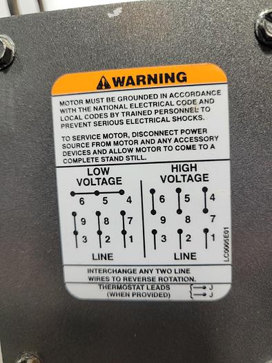 Used BALDOR MOTOR; HP 6 - 7 1/2; PH 3; RPM 1450-1760;36K977T255H2./