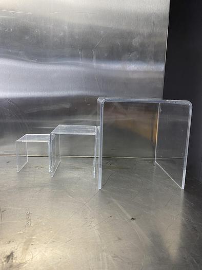 Used CLEAR DISPLAY STANDS /DESSERT PEDESTAL RISER CENTERPIECES !