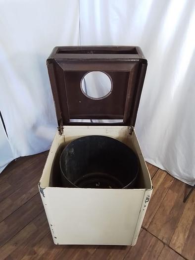 Used PANELED TRASH CAN WITH TOP DOMED TOP