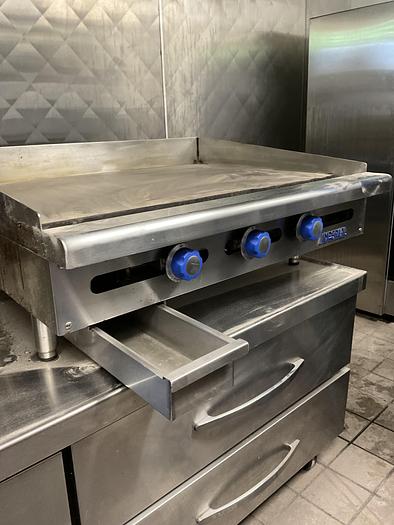 Used 36" IMPERIAL GAS NATURAL COUNTERTOP FLAT GRILL !
