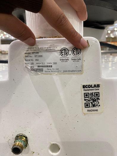 Used DOUGHPRO COUNTERTOP PIZZA DOUGH PRESS WITH COMPRESSOR; DP1300