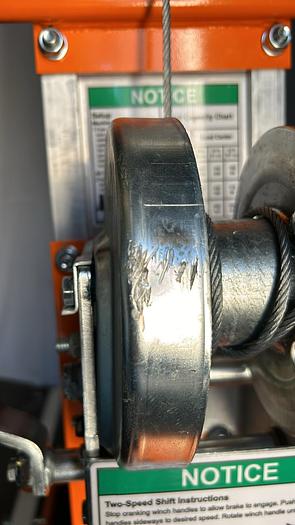 Used 600 LB CAPACITY MATERIAL LIFT; MLM20- STD BASE/FORKS !