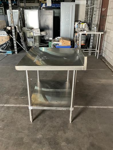 Used 3FT STANILESS STEEL TABLE WITH BACKSPLASH AND UNDERSHELF !