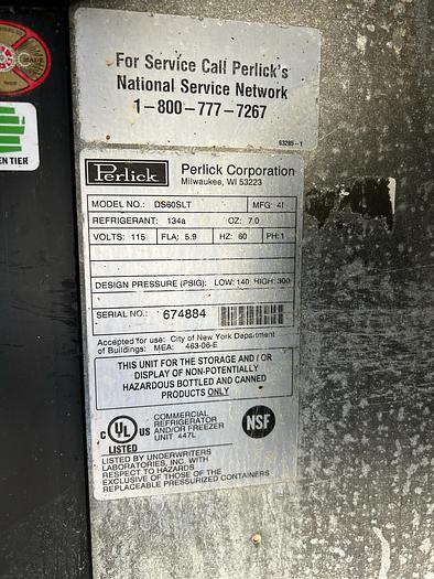 Used PERLICK STAINLESS STEEL KEGERATOR DISPENSER, DS60SLT !