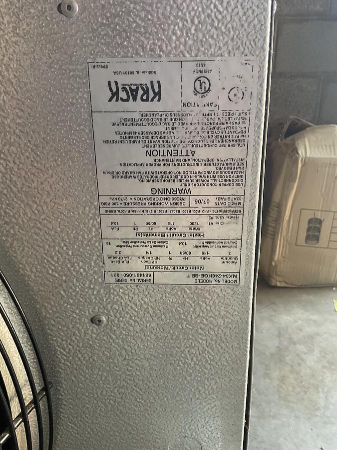 Used KRACK UNIT COOLER / EVAPORATOR MK34-246KGE-BB T