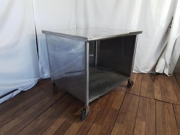 Used 40" STAINLESS STEEL MOBILE CABINET BASE WORK TABLE !