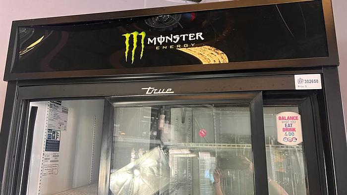 Used TWO SLIDING GLASS DOOR REACH IN TRUE; GDM-37-HC-LD./