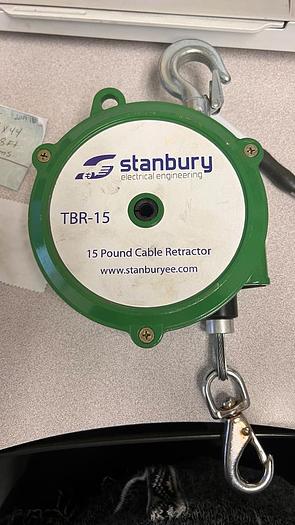 Used STANBURY TBR-15 CABLE RETRACTOR 15-LBS