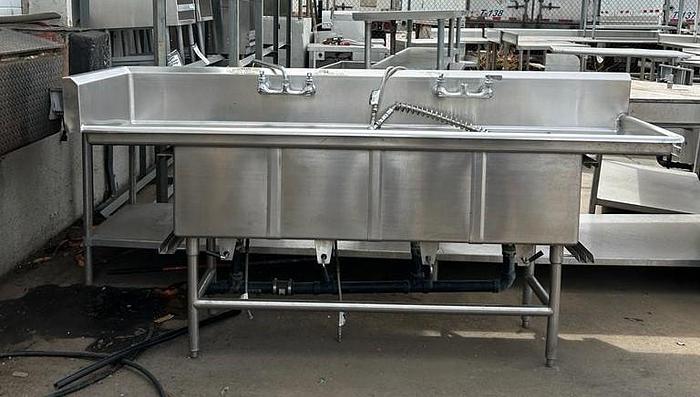 Used FOUR COMPARMENT COMMERCIAL SINK !