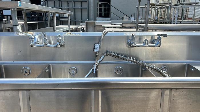 Used FOUR COMPARMENT COMMERCIAL SINK !