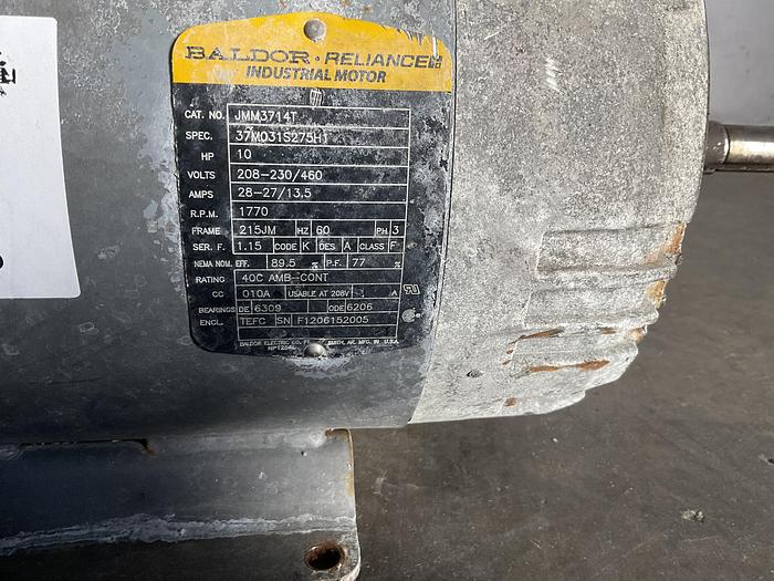 Used BALDOR INDUSTRIAL MOTOR, JMM3714T, 10HP; 3PH; 1770 RPM !