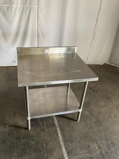 Used 3FT STANILESS STEEL TABLE WITH BACKSPLASH AND UNDERSHELF !