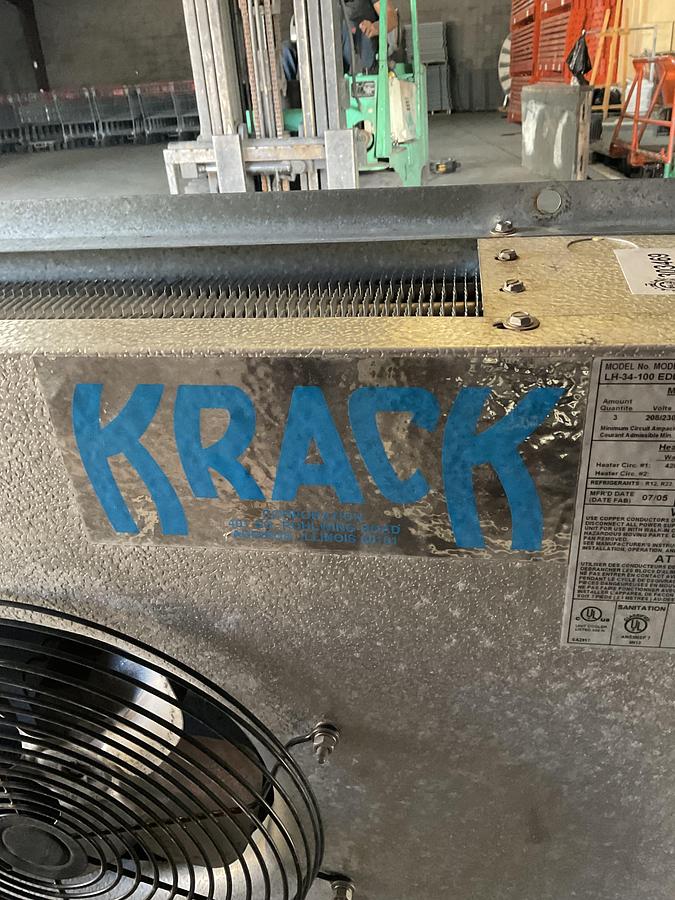 Used KRACK UNIT COOLER / EVAPORATOR – MODEL LH-34-100 EDL PSC 208-230/1 T