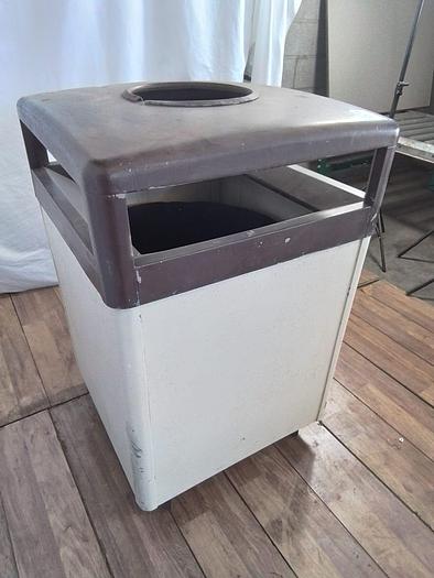 Used PANELED TRASH CAN WITH TOP DOMED TOP