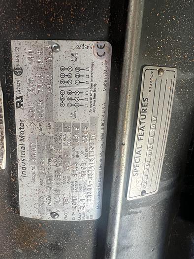 Used 7.5 HP INDUSTRIAL MOTOR; 3 PH; 1760 RPMS; 33KX07 !