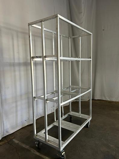 Used ROLLING ALUMINIUM STORAGE RACK/CART