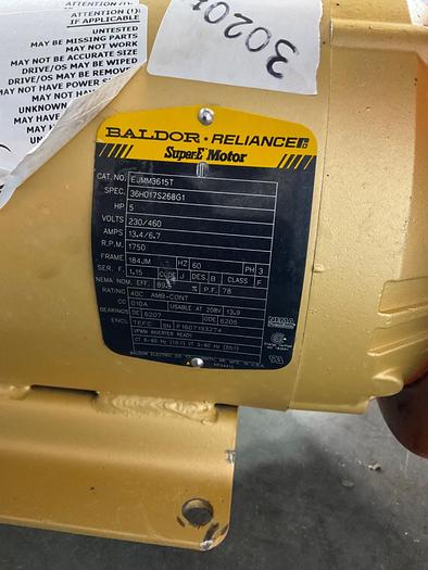 Used BALDOR WATER PUMP 5 HP:  3 PH; 1750 RPMS; 36H017S268G1