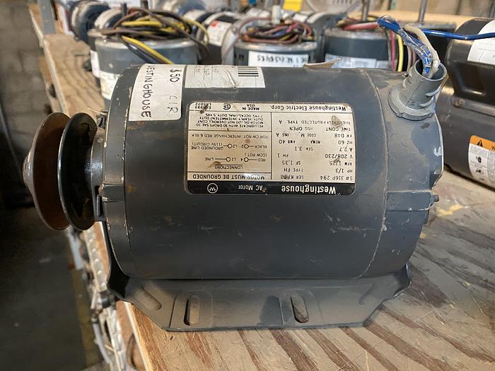 Used WESTING HOUSEING ELECTRIC MOTOR, KF78;HP 1/3;PH1;V208/230;RPM1725 !