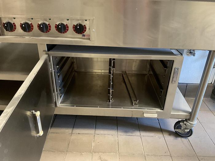 Used COMBO OF ALTO SHAAM FOOD WARMER 5 PAN DROP WITH DUKE HOLDING CABINET !