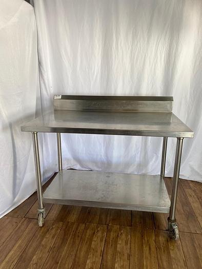 Used 4FT STAINLESS STEEL ROLLING PREP TABLE !