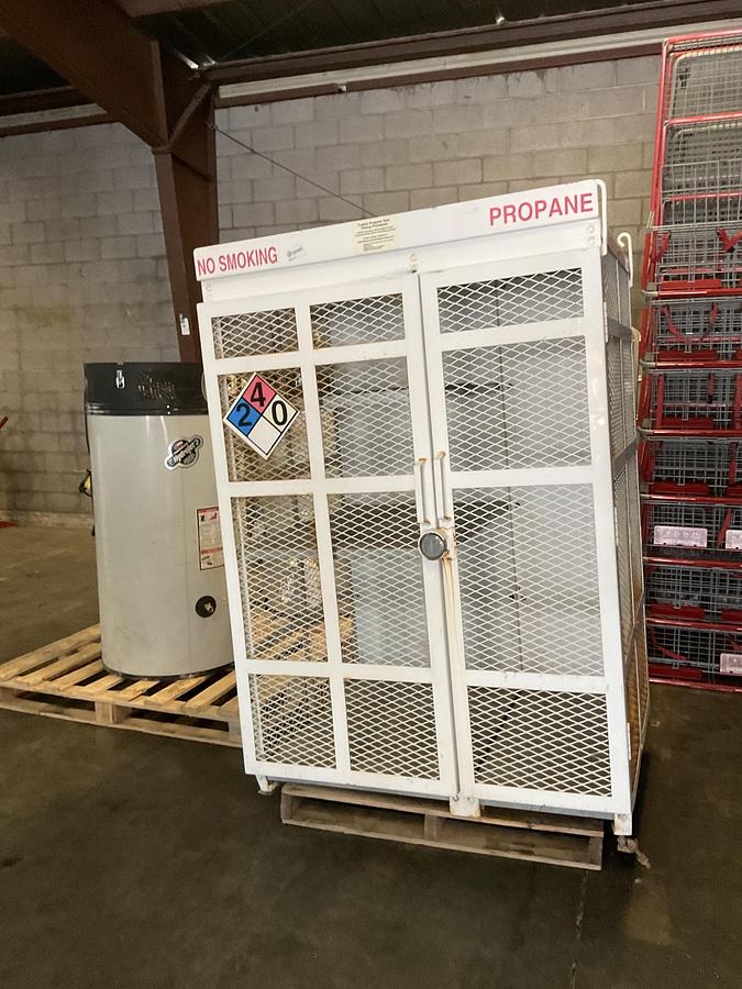 Used PROPANE STORAGE SAFETY CAGE – STEEL MESH ENCLOSURE
