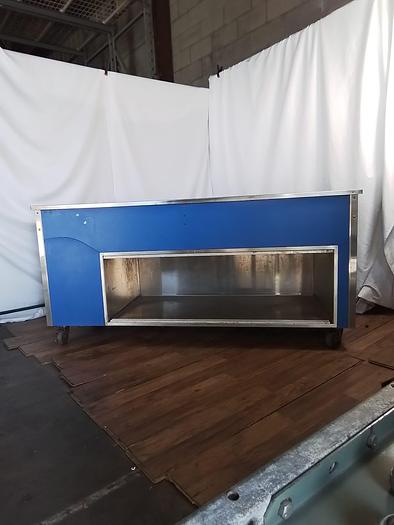 Used MOBIL STAINLESS STEEL WORK TABLE WITH STORAGE AND EXTERIOR BLUE COVER