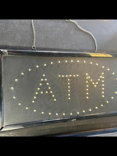 Used LED RECTANGULAR RED AND BLUE ATM SIGN 