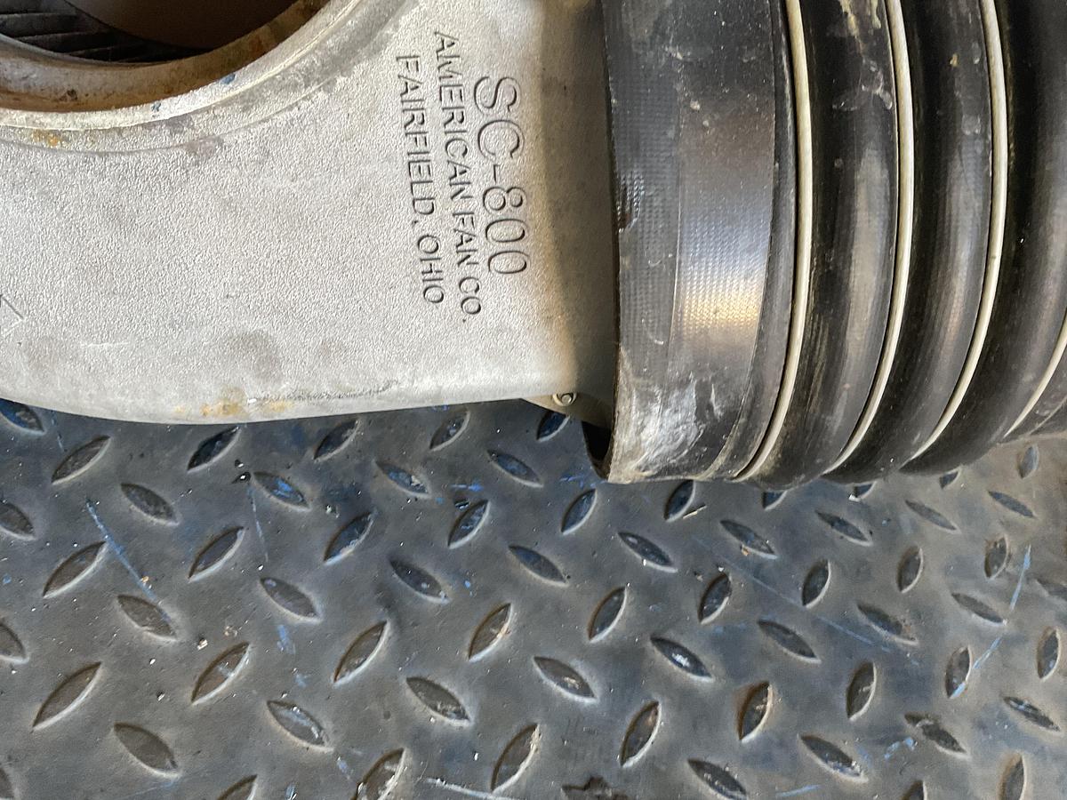 Used AMERICAN FAN CO. SC-800 INDUSTRIAL CENTRIFUGAL BLOWER WITH DAYTON MOTOR – 1/2 HP, 208–220/440V, 3-PHASE