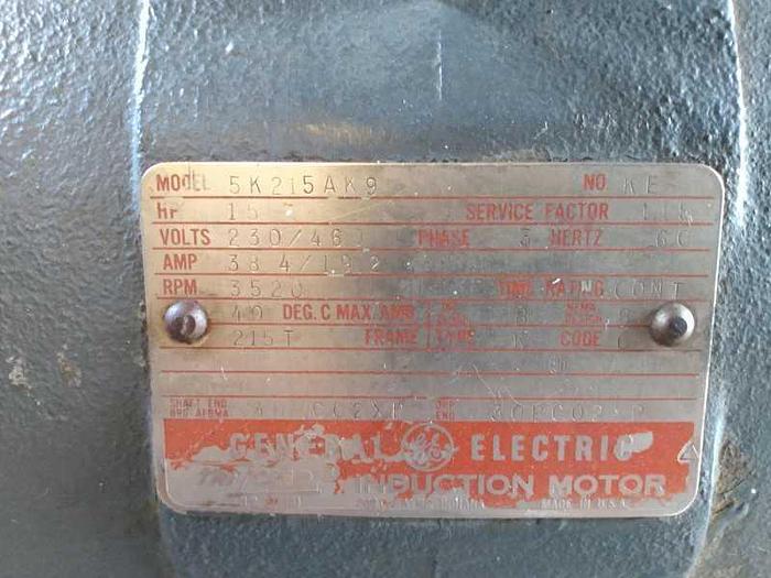 Used GE ELECTRIC MOTOR 15 HP GE 5K215AK9 !