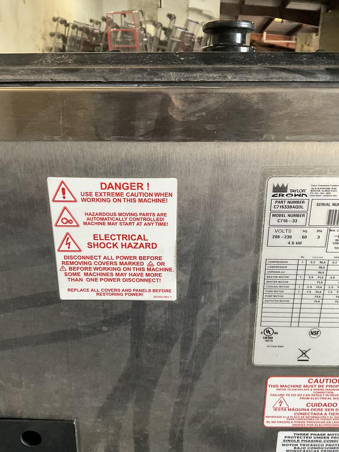 Used TAYLOR CROWN SOFT SERVE ICE CREAM MACHINE – FLOOR MODEL