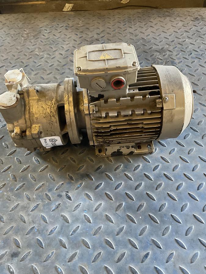 Used LAFERT 3 HP ELECTRIC MOTOR WITH PUMP – 3 PHASE, 208–230/460V, TEFC