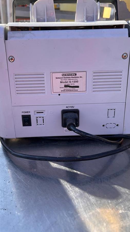 Used SEMACON S-1200 HIGH SPEED BANK GRADE CURRENCY COUNTER