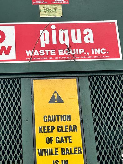 Used PIQUA 10 HP VERTICAL CARDBOARD BALER