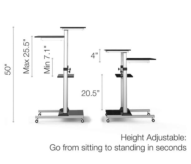 NEW STANDING OR SITTING MOBILE COMPUTER CART WITH WHEELS