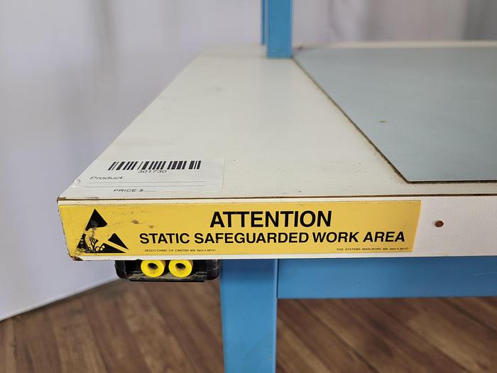 Used 60" ANTI-STATIC WORK BENCH WITH SHELF AND LAYER ANTISETATIC MAT