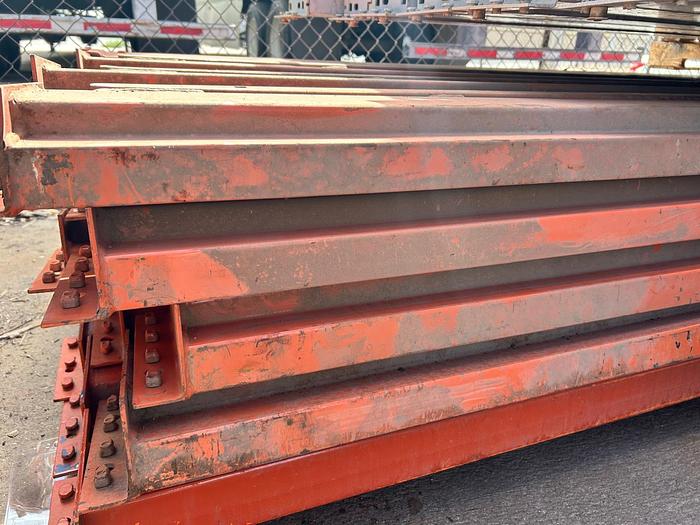 Used 16FT BY 6IN NEW STYLE BEAMS FOR PALLET RACKING