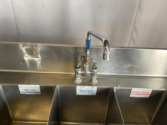 Used THREE COMPARTMENT SINK WITH HAND WASH SINK AND BACKSPLASH