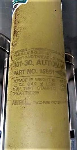 Used SET OF 4 ANSUL R-102 3.0 GALLON STAINLESS STEEL TANK