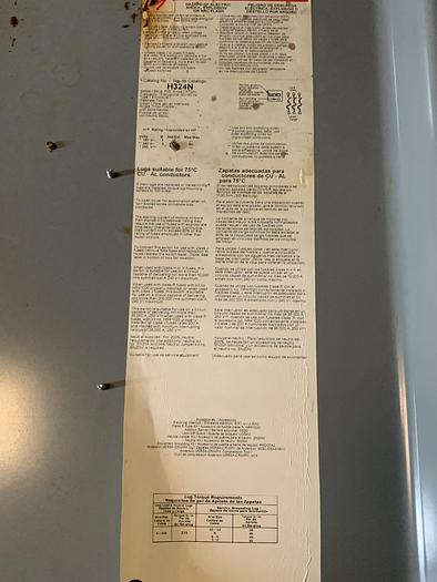 Used HEAVY DUTY SAFETY SWITCH/DISCONNECT 200A H324N !