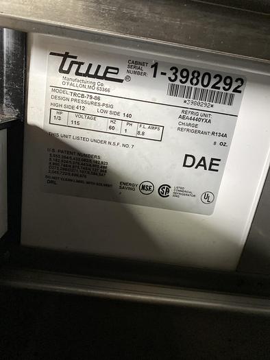 Used TRUE 86" CHEFF BASE -TRCB-79-86 !