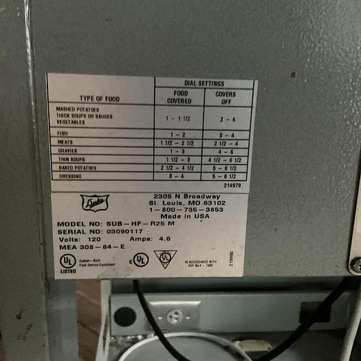 Used SINGLE FOOD WARMER; SUB- HF-R25 M !