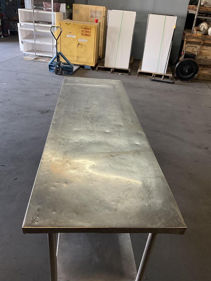 Used STAINLESS STEEL WORK TABLE – HEAVY-DUTY MOBILE PREP TABLE
