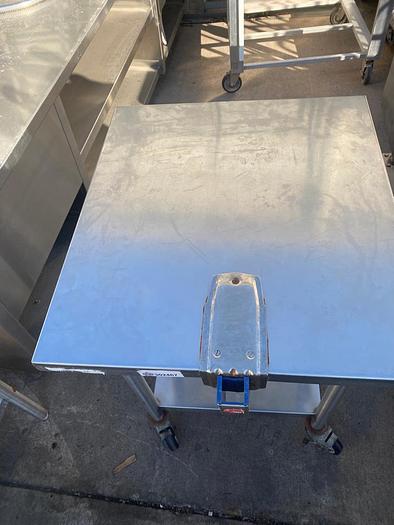 Used EQUIPMENT TABLE WITH UNDERSHELF AND CAN OPENER PLATE BASE !